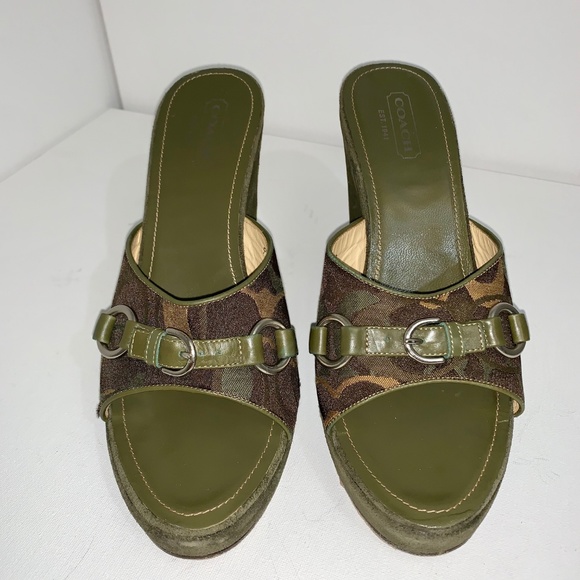 💯Vintage Coach Fall Wedge Sandals - Picture 8 of 8